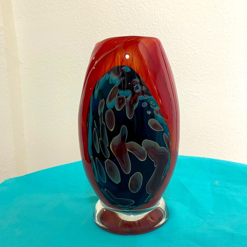 Hand Blown Glass Stone Form Vase